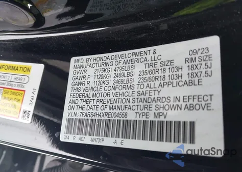 2024 Honda Cr-V Ex Awd from USA, damaged, VIN 7FARS4H4XRE004558